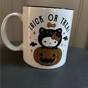 Hello Kitty Halloween Pumpkin Trick Or Treat Glitter Coffee Mug 20oz